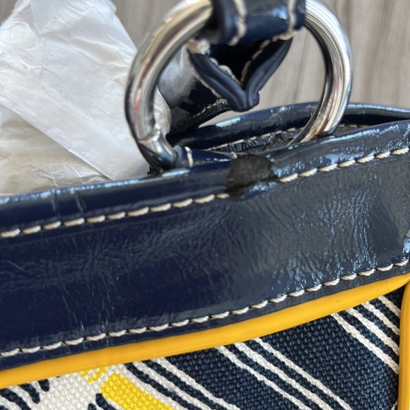 💛NWT💙 TALBOTS Quilted Tartan Plaid Tote Bag Navy Blue Yellow - Picture 14 of 14